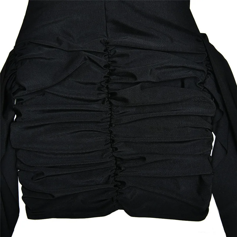 Mozision Ruched Sleeveless Turtleneck Mini Dress