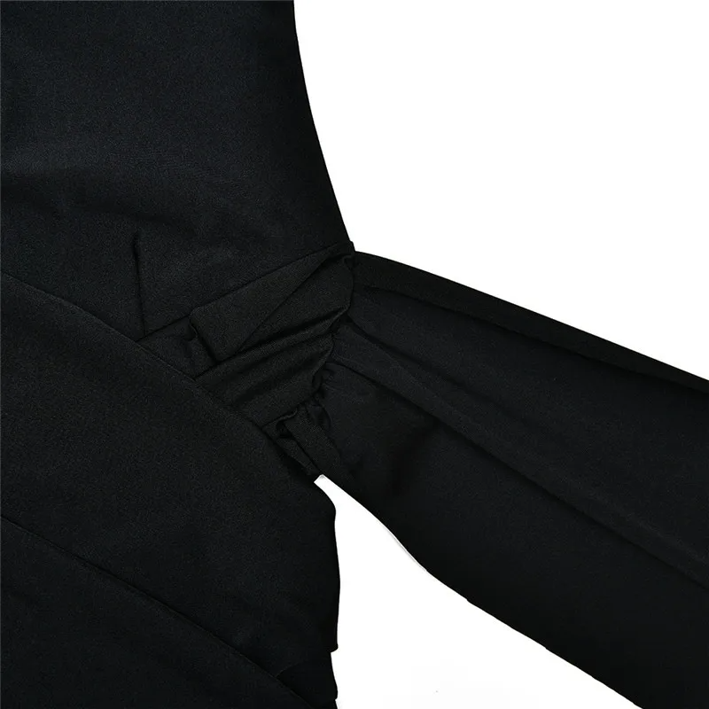 Mozision Ruched Sleeveless Turtleneck Mini Dress