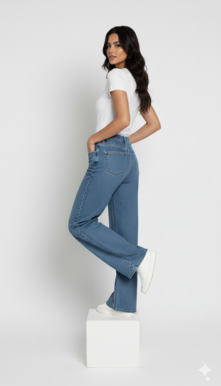 High-Rise Straight Denim
