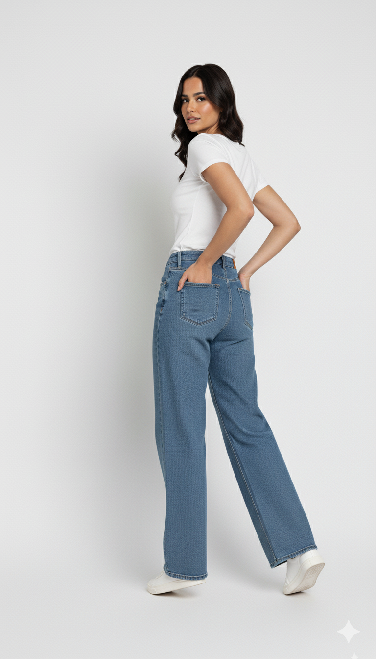 High-Rise Straight Denim