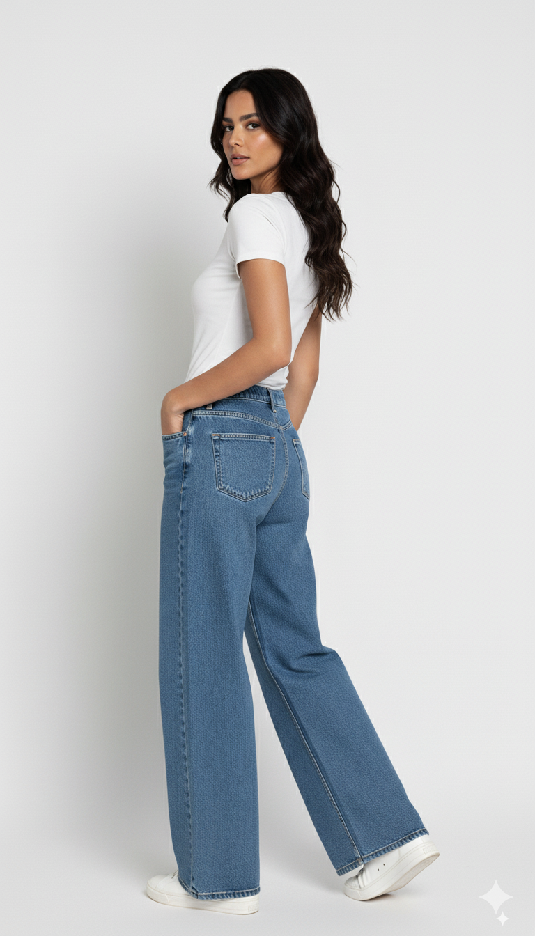 High-Rise Straight Denim