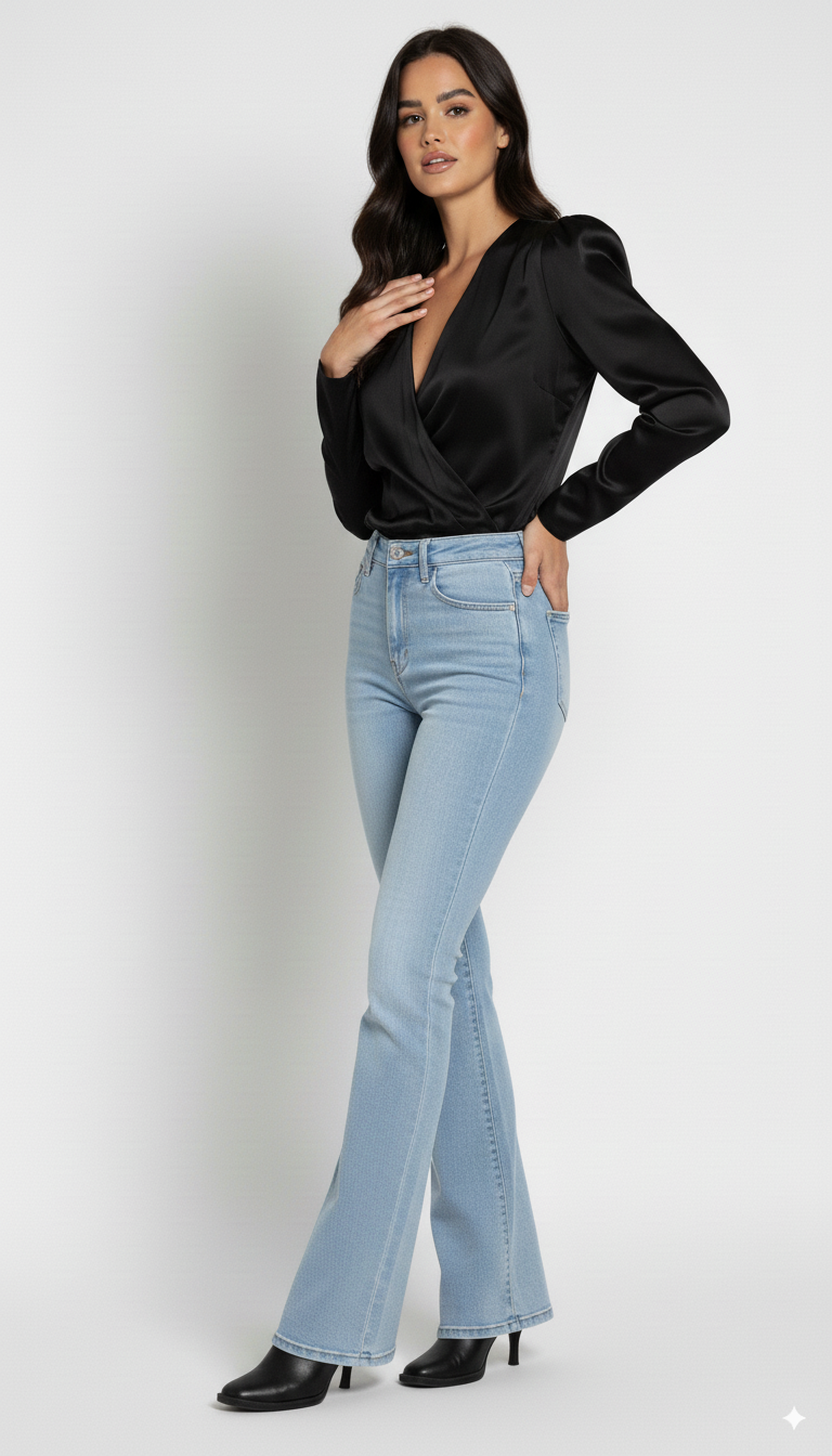 High-Rise Straight Denim