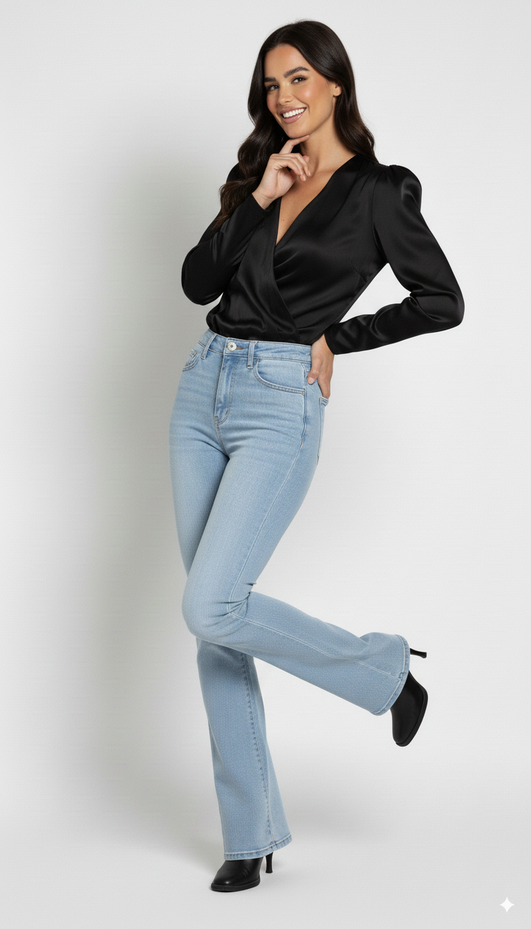 High-Rise Straight Denim