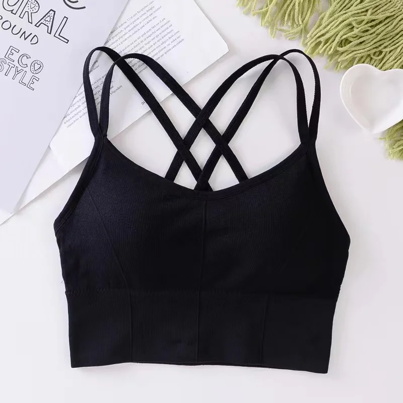 Cross-Strap Seamless Sports Bra