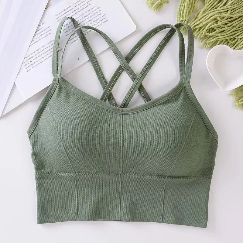 Cross-Strap Seamless Sports Bra
